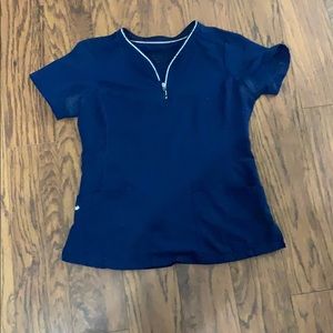 Navy blue scrub top